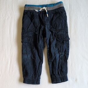 cat & jack navy blue lined cotton cargo joggers pants 2T toddler boys